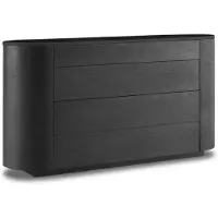 Casa Padrino Credenza grigio antracite / nero 140 x 42 x h. 75 cm - Mobile in legno massiccio con cassetti e piano in marmo - Mobili