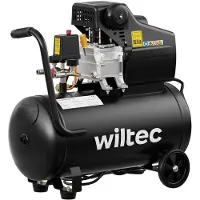 Wiltec Compressore d'aria con serbatoio da 50L, serbatoio d'aria da 1500W con 2 HP 212l/min compressore d'aria per officina, compressore mobile
