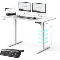 Sense7 NOJO LIGHT Scrivania regolabile in altezza, elettrica, 120x60 cm, bianca, scrivania da gaming, scrivania per computer, scrivania in piedi, Memory, scrivania per home office, scrivania per PC