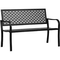 Outsunny Panca da giardino , modello a due posti, con motivo floreale, per esterni, capacità massima di 240 kg, colore nero