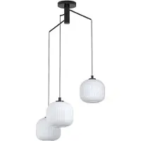 Eglo Lampada a sospensione Mantunalle, Ø 62 cm, bianco/nero, a 3 luci.