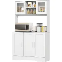 HOMCOM Mobile da cucina a colonna con piano di lavoro e ripiani regolabili
