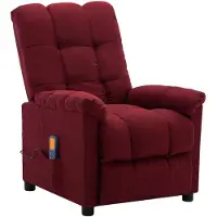 vidaXL Sedia da massaggio in tessuto rosso vino