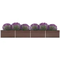 vidaXL Letto da giardino rialzato Acciaio zincato 600x80x45 cm Marrone