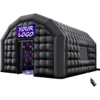 Vevor Tenda gonfiabile per feste 5x4x3,8 m, tenda cubica per discoteca, padiglione per matrimoni con soffiante 680W, sacchetto di sabbia, 2 finestre per eventi, compleanno, matrimonio, nero
