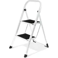Lefeld Scaletta pieghevole a 2 gradini Scaletta pieghevole Scaletta con pedana 300x200 mm