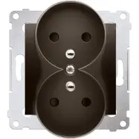 Kontakt-Simon Presa Schuko doppia con otturatore per NATURE FRAMES (modulo) 16A, 250V AC, terminali a vite, bronzo opaco (metallo)