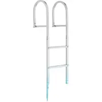 Vevor Scaletta Smontabile per Molo, Scaletta Dritta da Pontile, 4 Gradini Larghi e Antiscivolo, Portata Massima 227 kg, Struttura in Lega di Alluminio, Sgancio Rapido, per Laghi e Barche a Pontone