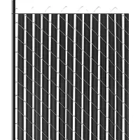 Vevor doghe per privacy 1740 mm, doghe verticali a doppia parete con chiusura inferiore e ali, HDPE, ideali per giardini e fattorie (nero)