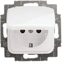 Busch-Jaeger 20 EUKB-214 Presa di corrente con coperchio incernierato + protezione tattile avanzata Reflex SI bianco alpino