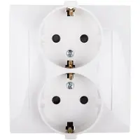 Kontakt-Simon Presa doppia (modulo) con messa a terra Terminali a vite Schuko 16A 250V contatto bianco Simon 54 DGSz2Z/11