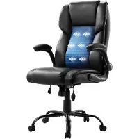 StarTech.com Sedia ergonomica per ufficio - Sedia da scrivania con braccioli ribaltabili - Sedia da ufficio nera per la casa e il lavoro
