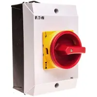 Eaton Interruttore di sicurezza , P1, 32 A, tripolare, 1 contatto NA, 1 contatto NC, funzione ARRESTO DI EMERGENZA, con manopola rossa e anello di bloccaggio giallo, bloccabile in posizione 0 207331