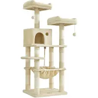 Feandrea tiragraffi 143 cm, 2 comode piattaforme di osservazione, beige