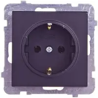 Ospel Presa semplice con messa a terra Schuko, nera metallizzata, Sonata GP-1RS/m/33