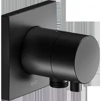 Keuco IXMO robinet d'arrêt encastré pour 1 consommateur avec raccord de flexible avec poignée Comfort, rosace carrée, 59541371102, 59541371102