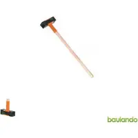BIRTH Martello per pavimentazione , modello lungo con testa in gomma, 3 kg