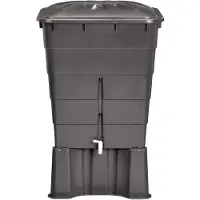 Garantia Pluviale rettangolare 300 l grigio grafite, coperchio/tappeto