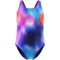 Speedo Kid's Print Leaderback Swimsuit Costume intero Bambini (164, blu)