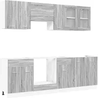 vidaXL Set di armadietti da cucina Lyon 8 pezzi in legno Grigio Sonoma