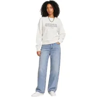 GUESS per donna. W6YR30Z0978 Maglione Madeline Logo Manica Lunga bianco crema (M), Casual, Viscosa