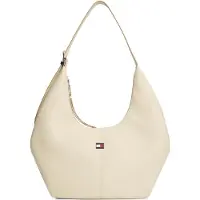 Tommy Hilfiger Borsa a spalla 'Flag Plaque Slouch Hobo' crema