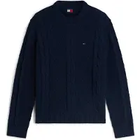 Tommy Hilfiger Maglione Jeans uomo blu scuro in maglia intrecciata