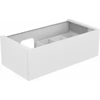 Keuco EDITION 11 Meuble sous-lavabo pour lavabos encastrables, 1 tiroir frontal, position du lavabo à gauche, 1050x350x535mm, 31253890000, 31253890000