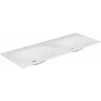 Keuco EDITION 11 Double lavabo encastré en Varicor, 2800x17x535mm, 2 x 1 trou pour robinet, blanc, 31280702802, 31280702802