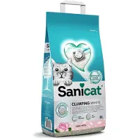 Sanicat – Lettiera agglomerante bianca – profumata con fiori di rosa | Prodotta con ingredienti naturali