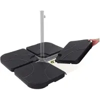 Sensahome - Supporto per ombrellone riempibile 4 pezzi - Supporto per ombrellone - Supporto per ombrellone - 50x50x7cm - Nero