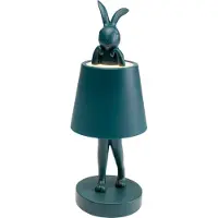 Kare Lampada da tavolo a batteria a LED Animal Rabbit, petrolio, IP54, 29 cm