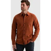 PME Legend Camicia 'Corduroy shirt with chest embroidery' marrone