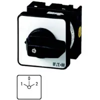 Eaton Commutatore , T0, 20 A, montaggio incasso, 3 moduli, contatti: 6, 45°, con scatto, con posizione 0, 1-0-2, codice articolo 15098 012910