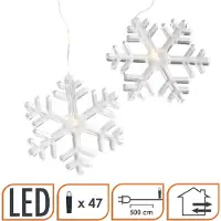 Spetebo Tenda a LED a fiocco di neve con 47 LED bianco caldo