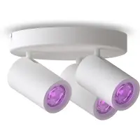 Calex Faretto da soffitto Smart, bianco, Ø 21 cm, a 3 luci, GU10-LED RGBW