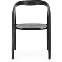 Natur24 set di 2 sedie Dotty 56,5 x 79,5 x 55 cm teak nero