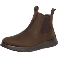 SKECHERS per uomo. 205227 Stivaletti in pelle marrone Augustino Paulo (43), Basso, Nessuno, Casual