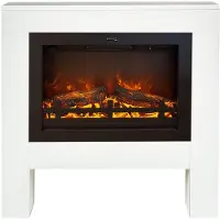 Xaralyn Caminetto elettrico - Bolea EW - legno bianco - 1500 Watt di riscaldamento - con telecomando - caminetto da incasso incluso