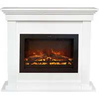 Xaralyn Caminetto elettrico - Flex EFL-HLW - legno bianco - 1500 Watt di riscaldamento - con telecomando - caminetto da incasso incluso - caminetto decorativo