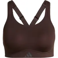 Adidas Reggiseno sportivo 'Optime' cioccolato / grigio scuro