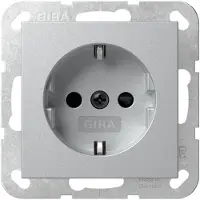Gira Presa in alluminio Luci LED - Contatto di protezione della presa 475526