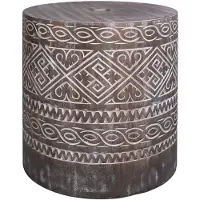 vidaXL Portaombrellone, 23 kg, bianco lavato, legno massello, cilindrico