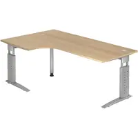Hjh OFFICE PRO US82 höhenverstellbarer Schreibtisch eiche L-Form