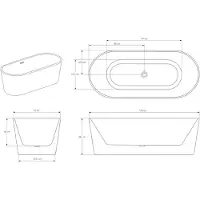 NEXTREND - GmbH Vasca da bagno freestanding MIO 2.0 - Acrilico - Bianco, lucido - 170 x 75 x 58 cm