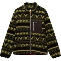 Superdry Giacca di pile marrone scuro / oliva / verde chiaro / nero