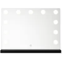 Sensahome Vanity Mirror Pro - Specchio da trucco Hollywood con 15 luci LED dimmerabili - 3 modalità di illuminazione - 80 x 60 cm - Nero