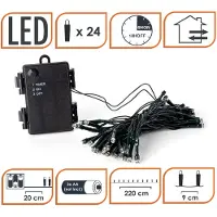 Spetebo Catena luminosa Flame Lights con timer - 24 LED / 230 cm - Effetto fiamma Illuminazione decorativa da giardino per esterni