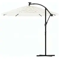 vidaXL Ombrellone con palo in acciaio bianco 290x290x238 cm