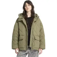 Volcom - Piumino impermeabile con cappuccio - Out Of Boxy Puff W Wintermoss per Donne in Nylon - Taglia XS - Verde